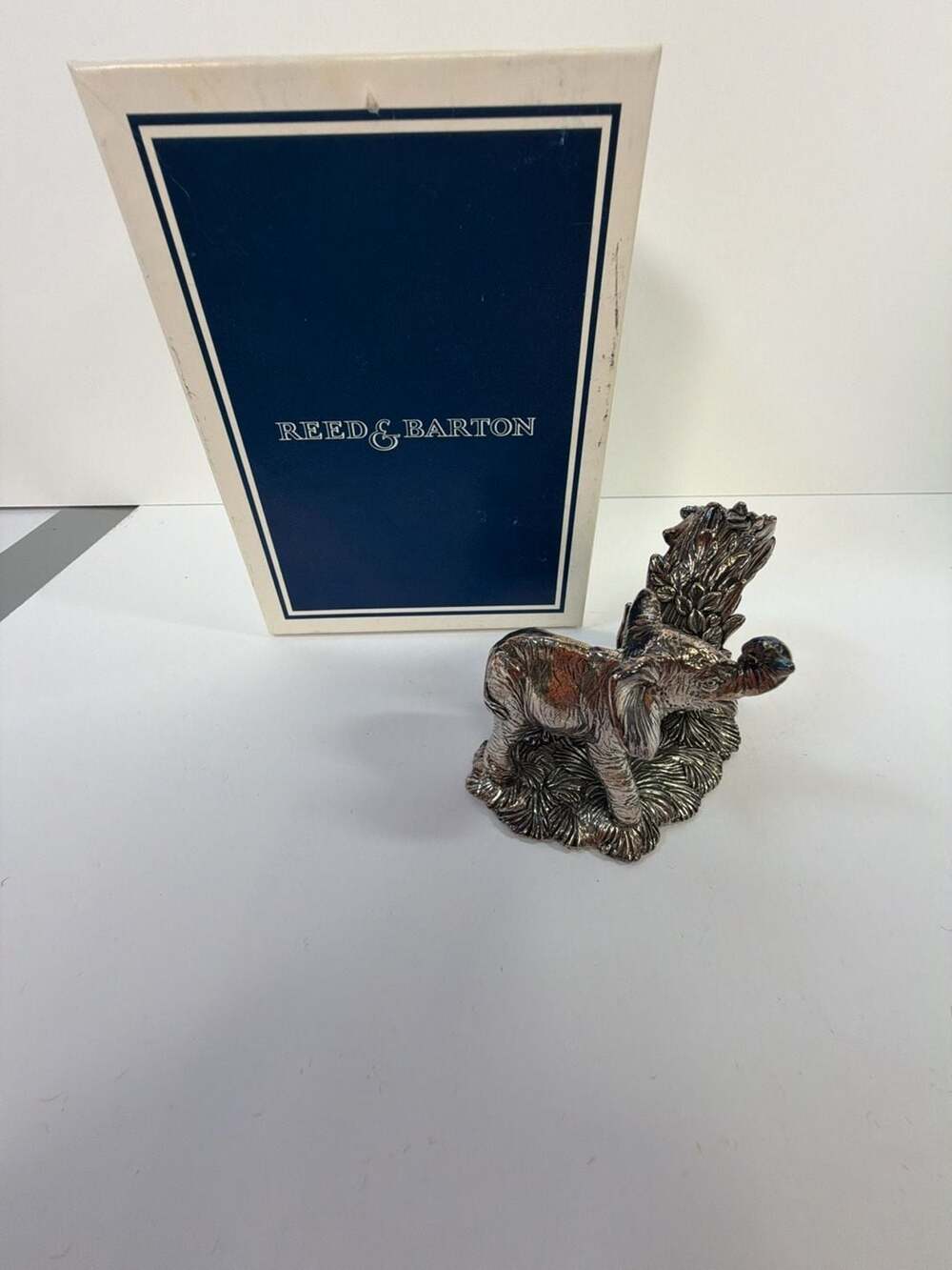 RARE! Silverplate Reed And Barton Napkin Ring Holder Elephant 1824 Collection!